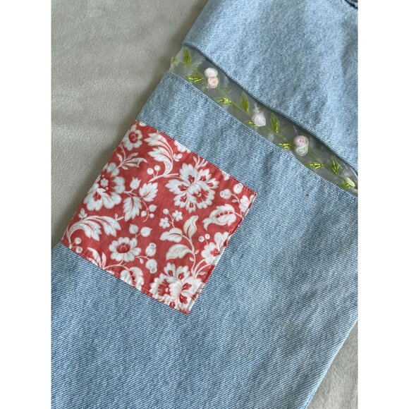 VTG Custom Patchwork LEVIS Jeans Angelina Vanelli Boho Embellishments Design - Picture 13 of 16
